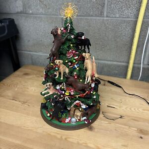 Danbury Mint Labrador Retriever Dog Christmas Tree Lighted Figurine Retired