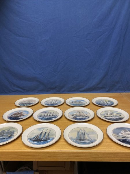 12 Danbury Mint Tall Ship Collection Series 8" Plates Limited Edition