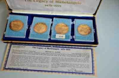 RARE The Legacy of Michelangelo 4  Bronze  Medals Coins  by The Danbury Mint