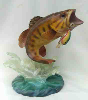 Danbury Mint BRONZEBACK BASS Sculpture By George Kruth Freshwater Fish 9" Statue