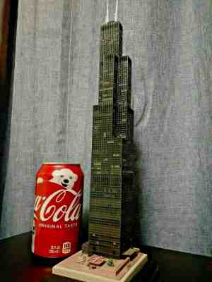 ULTRA RARE Danbury Mint SEARS TOWER tall porcelin souvenir building w. BOX!
