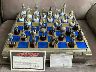 Complete Limited Edition Danbury Mint Star Wars Chess Set