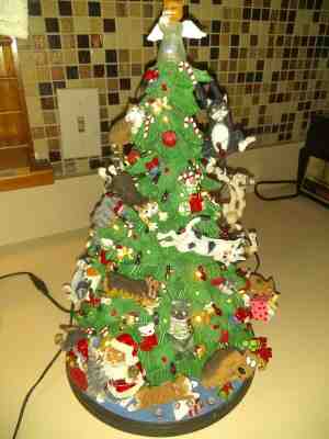 The Comical Cats Christmas Tree Danbury Mint Gary Patterson CHARMING Lights