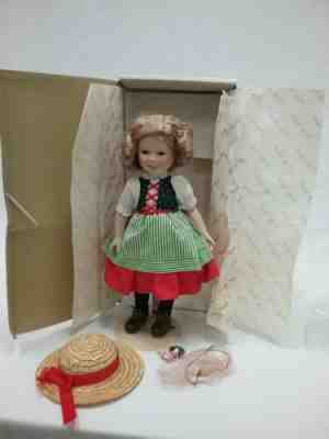16" Porcelain Shirley Temple Doll HEIDI by Danbury Mint in Box signed on back