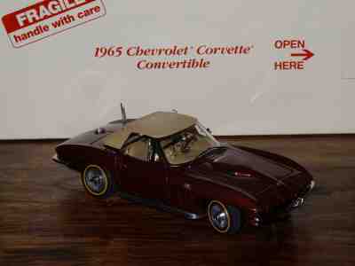 DANBURY MINT 1965 CHEVROLET CORVETTE CONVERTIBLE, MILANO MAROON 1:24 