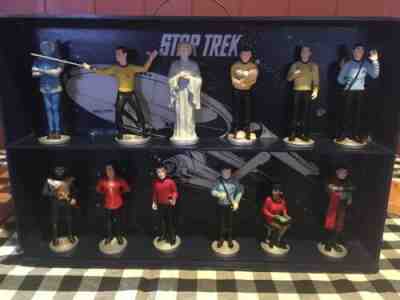 Star Trek ,1991, 12 Figurine Set From Danbury Mint, With Shelf Display, See Pics