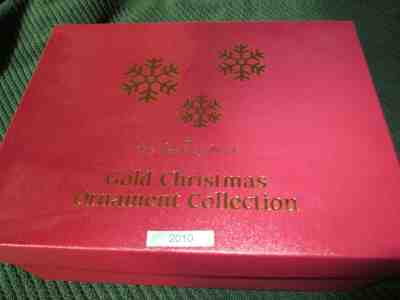 Danbury Mint 2010 Gold Christmas Ornament Collection w/Box -- Set of 12