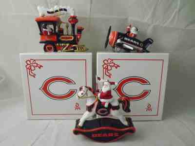 2005-2007 NFL DANBURY MINT CHICAGO BEARS CHRISTMAS TREE ORNAMENT LOT 