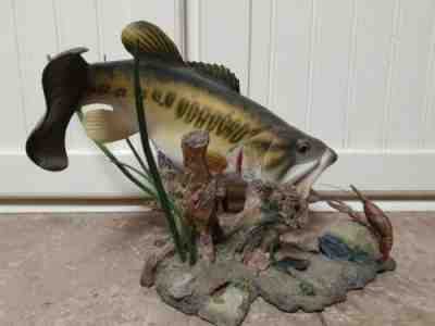 Danbury Mint SUDDEN STRIKE Large Mouth Bass Scupture by George Kruth w/Box & COA