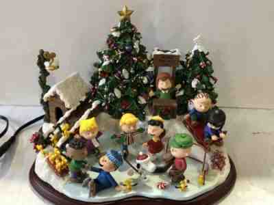  Peanuts Christmas Skating Sculptureby Danbury Mint, Preowned