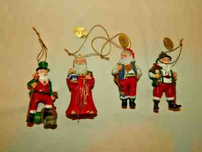 4 Danbury Santas Around the World Ornaments Lot Peru Germany Ireland Netherlands