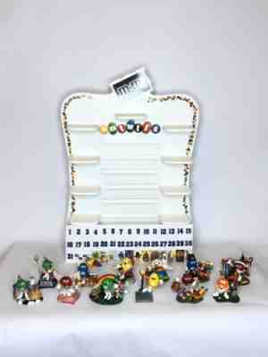 NIB M&M Danbury Mint Perpetual Calendar with 12 Holiday Figurines and Tiles
