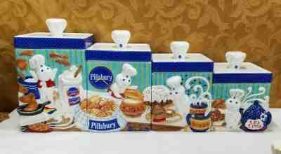 Pillsbury Doughboy Kitchen Canisters Set of 4 Danbury Mint 2000