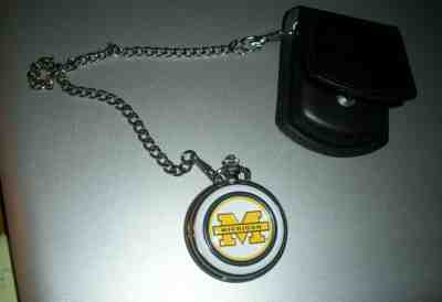 University Of Michigan Danbury Mint Pocket Watch With Case