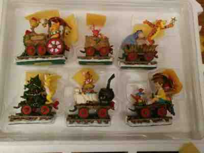 Winnie the Pooh Hundred Acre Wood 6 Piece Christmas Train Danbury Mint Ornaments