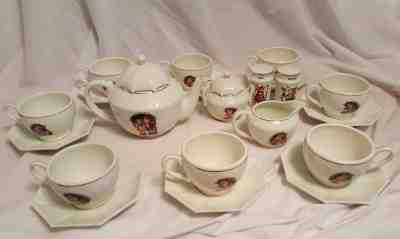 Danbury Mint Hummel Tea Set Pot Cup Sugar Creamer Stormy Weather Umbrella Salt