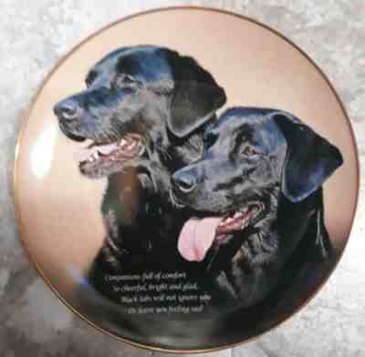 Cherished Labrador Retrievers COMPANIONS Plate Black Lab Danbury Mint Dogs