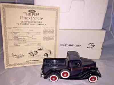 Danbury Min 1935 Black Ford Pickup Diecast Model COA w. Box