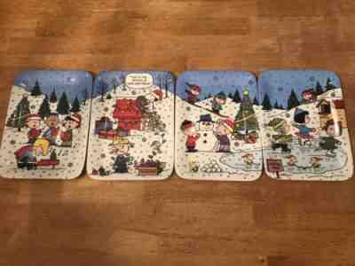 Panoramic 4 Plate Peanut Collection DANBURY MINT CHRISTMAS WITH CHARLIE BROWN