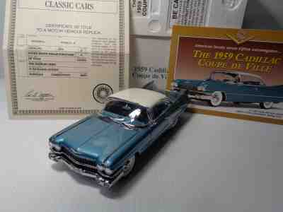 DANBURY MINT RARE 1959 CADILLAC COUPE de VILLE NIB W/DOCS SHOWN SUPER SHARP