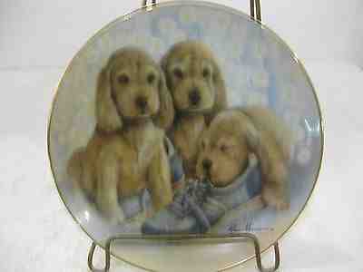 Time Out Collectible Plate Puppy Pals 1989 Limited Edition #4542 By Danbury Mint