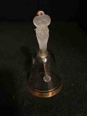 Vintage Danbury Mint Bell Gold On Crystal Christmas Bell Ornament C