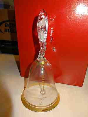 Elegant 1981 Danbury Mint Annual Crystal Bell 18K Gold Trim Christmas Bell 1981 