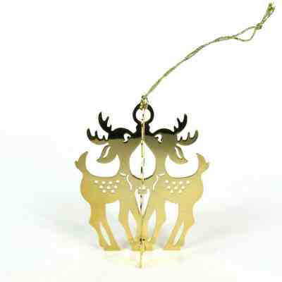 Danbury Mint Gold Christmas Ornament 1981 23K Gold Plated Reindeer Rudolph