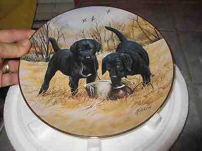 LABRADOR RETRIEVERS Collectors Plate READY FOR ACTION Jim Killen DANBURY MINT d5