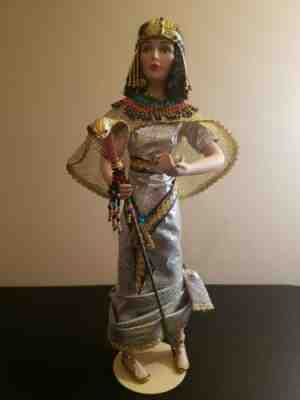 Danbury Mint Cleopatra Porcelain Doll  20" Tall Stamped on Back Mint Condition.
