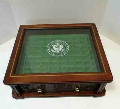  DANBURY MINT NEVER CIRCULATED U.S. STATE QUARTERS COINS DISPLAY BOX w/ KEYS