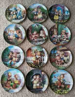 SET OF 12 M.J. Hummel Goebel LITTLE COMPANIONS Danbury Mint Collector Plates 8"
