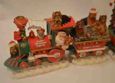 Danbury Mint Yorkie Yorkshire Terrier Dog Christmas Express Train Styrofoam Box