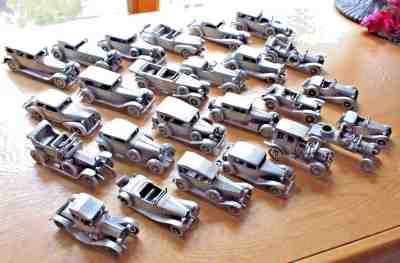 DANBURY MINT PEWTER CAR COLLECTION 25 CLASSIC CARS OF THE WORLD REPLICAS