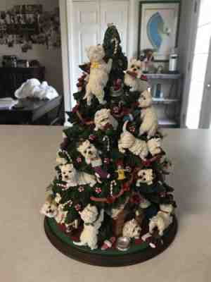 RETIRED Danbury Mint LIGHTED Westie Christmas Tree