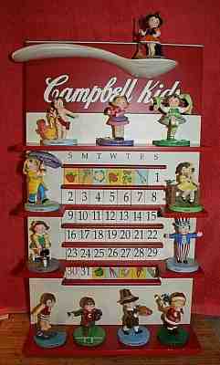 Rare CAMPBELL SOUP KIDS Perpetual Calendar DANBURY MINT Complete 12 New Figurine