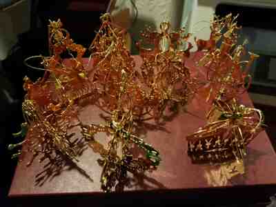 Lot Of 12 Danbury Mint Gold Christmas Ornaments 1981