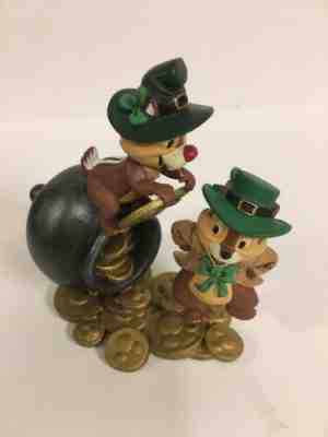 CHIP AND DALE MARCH ST PATS FIGURINE Perpetual Calendar Danbury Mint  2001
