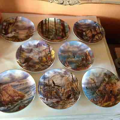 set of 8 Danbury Mint God Bless America National Park plates Reichardt