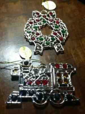 Vintage The Danbury Mint Dazzling crystals Christmas ornaments Mbi (2)