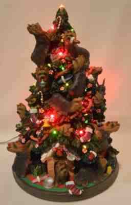 Danbury Mint Yorkie Yorkshire Terrier Dog Christmas Tree Lighted Figurine