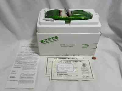 Danbury Mint 1975 Bright Green Corvette Convertible Car Replica w/ Roof & Title