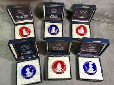 Danbury Mint Cristal d'albert United States Founding Fathers paperweights (6)