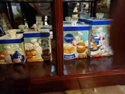 The Pillsbury Doughboy CANISTER COLLECTION The Danbury Mint 8 Piece Set!!