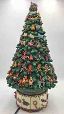 Retired 12 Days of Christmas Tree by the Danbury Mint Lights Up Musical Tabletop