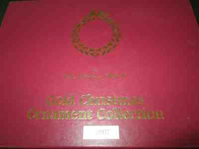 Danbury Mint 2007 Gold Christmas Ornament Collection w/Box -- Set of 12