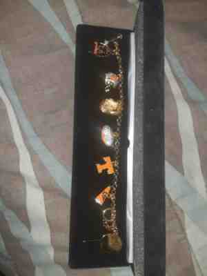 Danbury mint Gold Tennessee university charm bracelet never worn. 