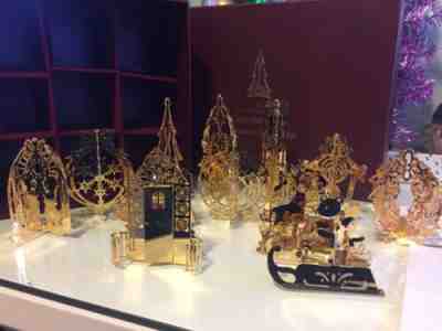 The Danbury Mint Gold Christmas Ornament Collection 1984 12 Ornaments with Box