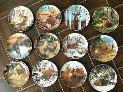 Pride of the Wilderness 1992 -Set of 12- Deer Plates by Bob Travers/Danbury Mint