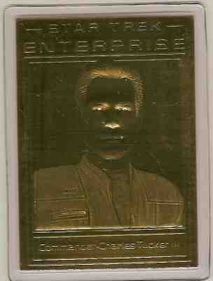 STAR TREK 22kt Gold Danbury Mint Card - COMMANDER CHARLES TUCKER